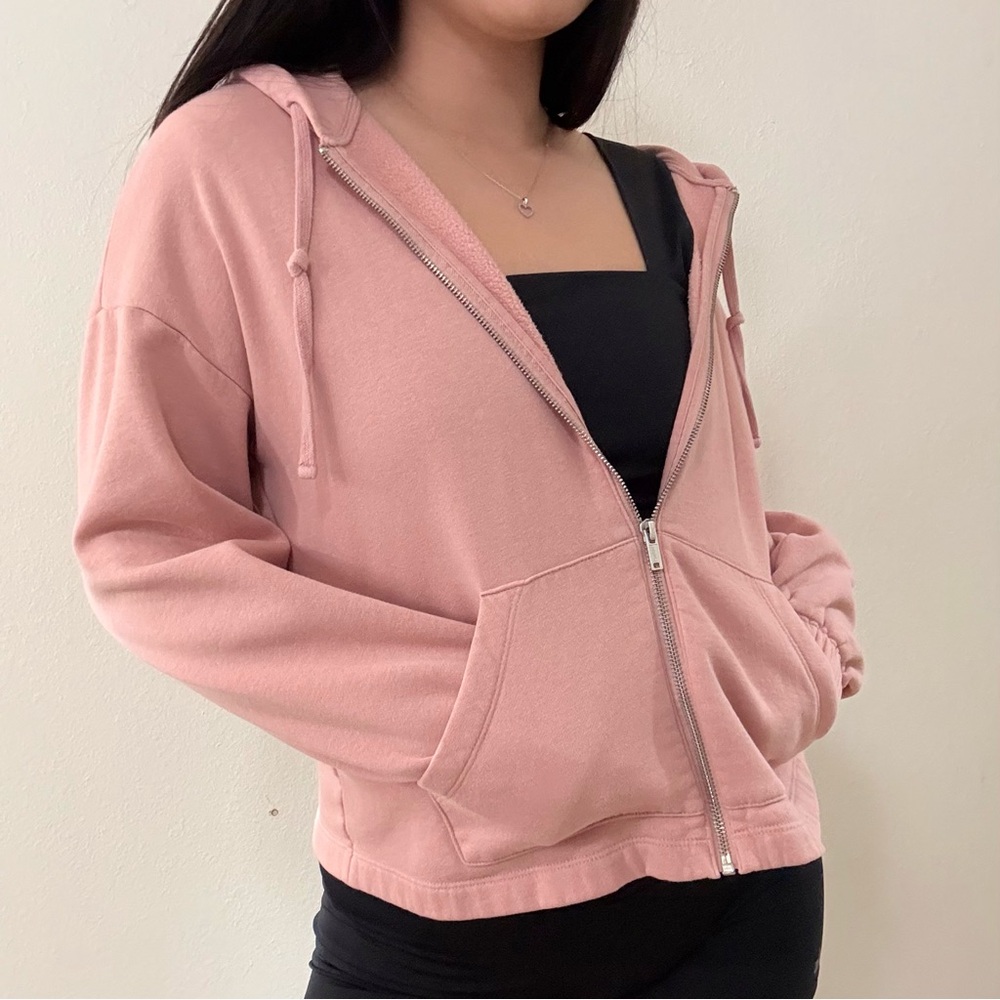 Banana Republic Pink Hooded Full Zip Jacket